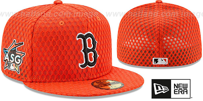 red sox fitted mesh hat