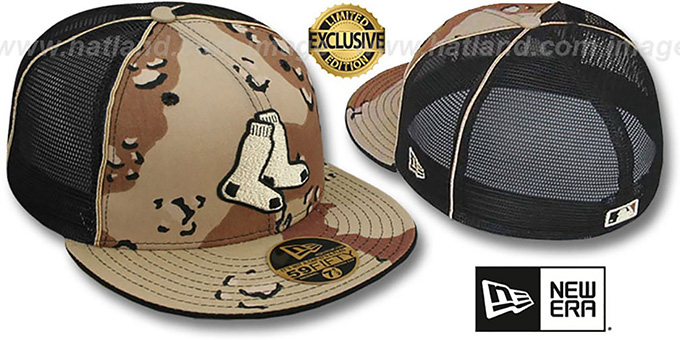 red sox fitted mesh hat