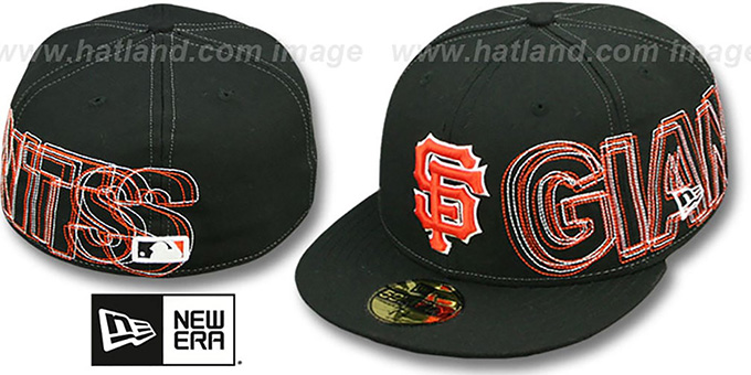 San Francisco SF Giants WORD-WRAP Black Fitted Hat