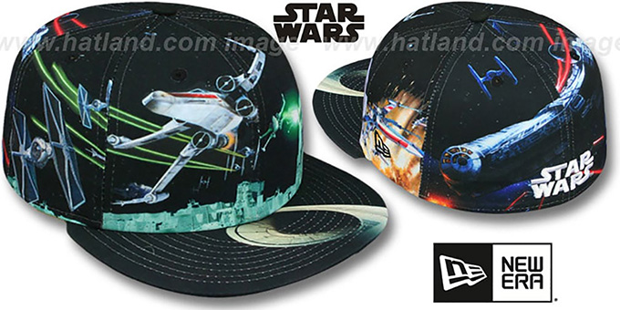 【未使用】KITH STAR WARS NEW ERA 59fifty 71/8 Star Wars New Era 59FIFTY All Over Print Fitted Cap Hat - Size: 7