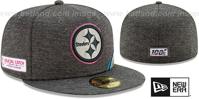 Pittsburgh Steelers ONFIELD CRUCIAL CATCH Grey Fitted Hat