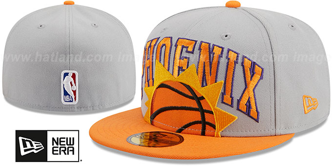 Grey and cheap orange fitted hats