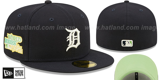 Detroit Tigers 1984 WS CITRUS POP Navy-Green Fitted Hat