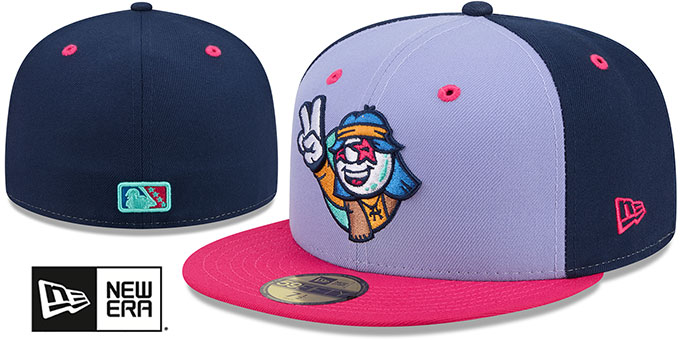 Asheville Tourists 2026 THEME NIGHT Lavender-Navy-Pink Fitted Hat