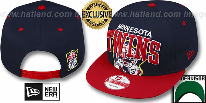 Minnesota Twins SUPER-LOGO ARCH SNAPBACK Navy-Red Hat