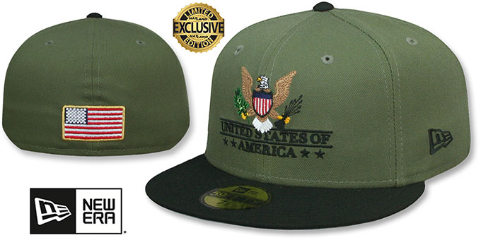 American United States SEAL AND CREST Olive-Black Fitted Hat