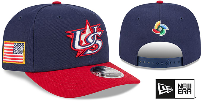 United States USA 2026 WBC GAME STRETCH-SNAP Navy-Red Hat