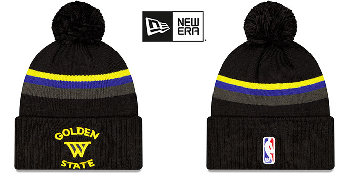 Golden State Warriors STATEMENT Knit Beanie Hat by New Era display picture 1