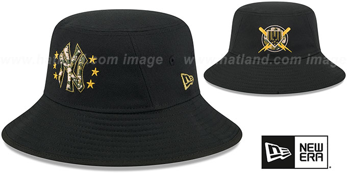 New York Yankees 2024 ARMED FORCES STARS N STRIPES BUCKET Hat