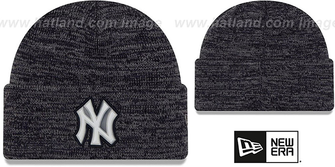 New York Yankees BEVEL Navy-Grey Knit Beanie Hat by New Era New York Yankees BEVEL Navy-Grey Knit Beanie Hat by New Era