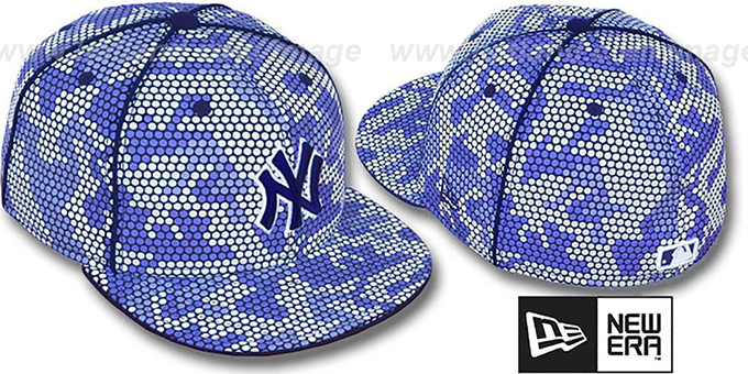 blue camouflage hat