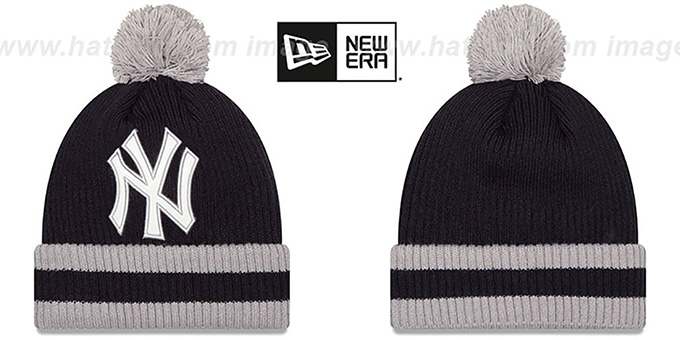 New York Yankees CHILLER FILLER BEANIE Navy-Grey by New Era