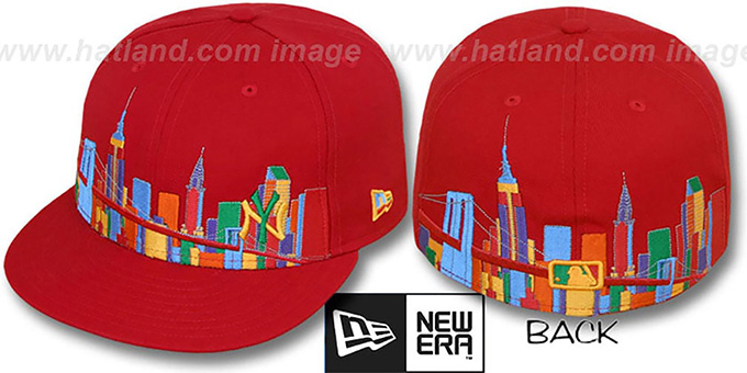 New York Yankees CITY DEEP-SKYLINE Red-Multi Fitted Hat