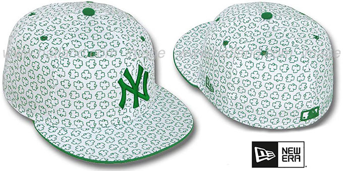 New York Yankees ST PATS FLOCKING White Fitted Hat