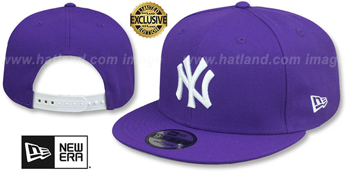 Yankees TEAM BASIC SNAPBACK Purple White Hat by New Era