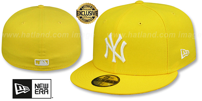 New York Yankees TEAM-BASIC Yellow-White Fitted Hat