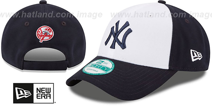 Yankees THE-LEAGUE STRAPBACK White-Navy Hat by New Era display picture 1