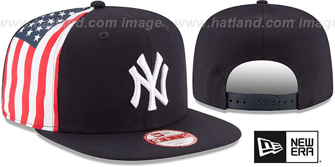 Yankees USA FLAG-SIDE SNAPBACK Navy Hat by New Era