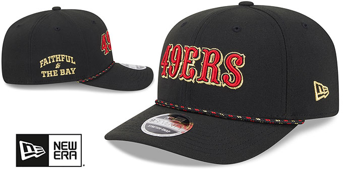 49er Faithful Black Football Cap New Era 59Fifty San Francisco 49ers Faithful Logo Patch Word  main image 3