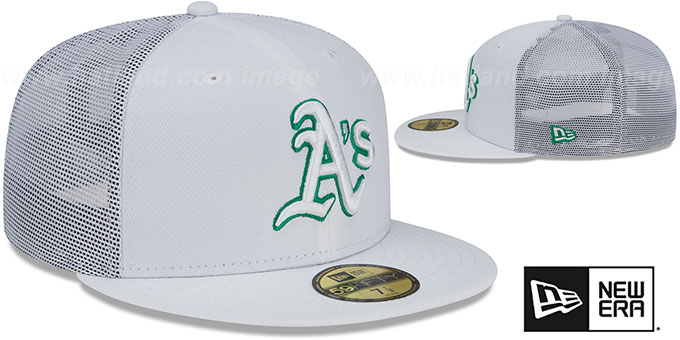 Oakland Athletics BATTING PRACTICE TRUCKER White Fitted Hat