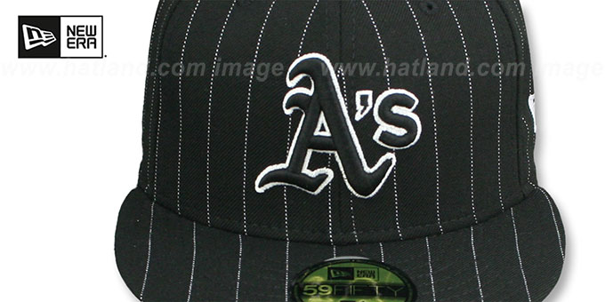 【US限定】New Era Oakland Athletics Pom Knit Black Stripes US限定】New Era Oakland Athletics Pom Knit Black Stripes