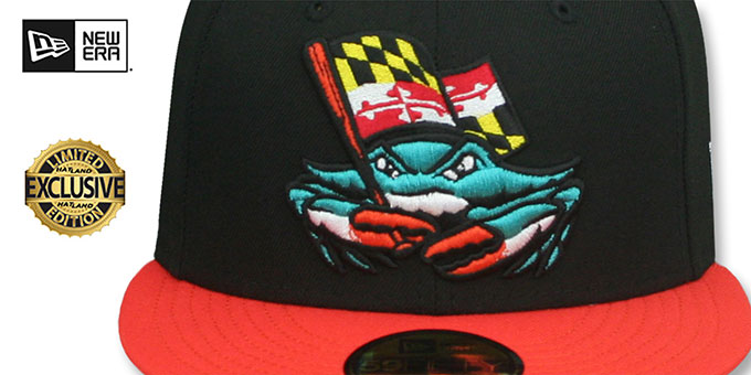 Chesapeake Baysox MILB ALTERNATE Black-Orange Fitted Hat