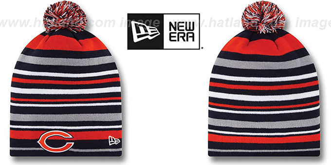 Chicago Bears STRIPEOUT Knit Beanie Hat by New Era