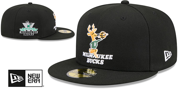 Milwaukee Bucks 25TH ANNIVERSARY SIDE-PATCH Black Fitted Hat