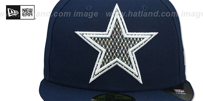 Dallas Cowboys NFL Football Fitted Cap Hat Large XL Flat Brim Navy on sale Blue New Era