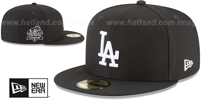 ☆New Era☆ MLB Black On White LA Dodgers Ball Cap New Era 59Fifty Los Angeles Dodgers 2024 World Series
