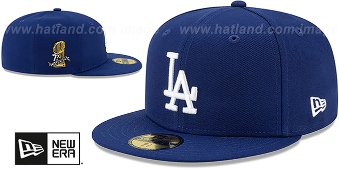 Los Angeles Dodgers 7X WORLD SERIES CHAMPIONS Royal Fitted Hat