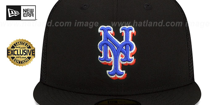 New York Mets ALTERNATE BATTING PRACTICE TRUCKER Black Fitted Hat