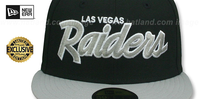 【海外限定】New Era LP59FIFTY NFL Las Vegas Raiders Script Las Vegas Raiders NFL TEAM-SCRIPT Navy Fitted Hat by New Era