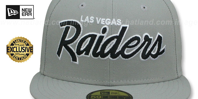 【海外限定】New Era LP59FIFTY NFL Las Vegas Raiders Script Las Vegas Raiders NFL TEAM-SCRIPT Navy Fitted Hat by New Era