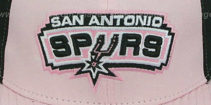 San Antonio Spurs PINWHEEL Light Pink-Black Fitted Hat