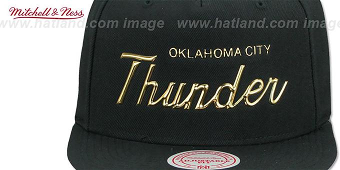 NEW OKC THUNDER Mitchell & Ness Script Snapback HWC Hat Cap NBA WHITE