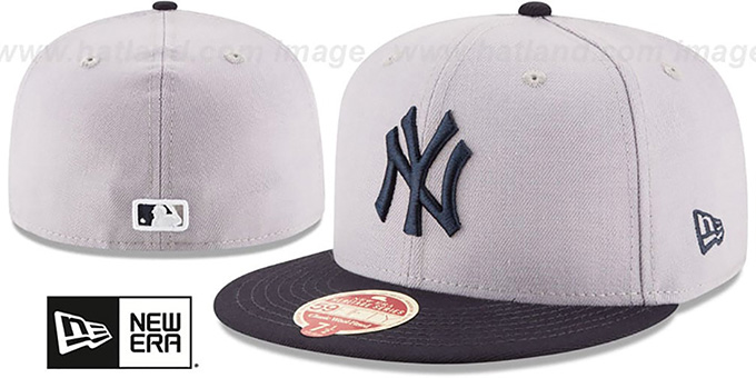 New York Yankees MLB WOOL-STANDARD Grey-Navy Fitted Hat
