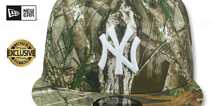New York Yankees TEAM-BASIC SNAPBACK Realtree Camo-White Hat