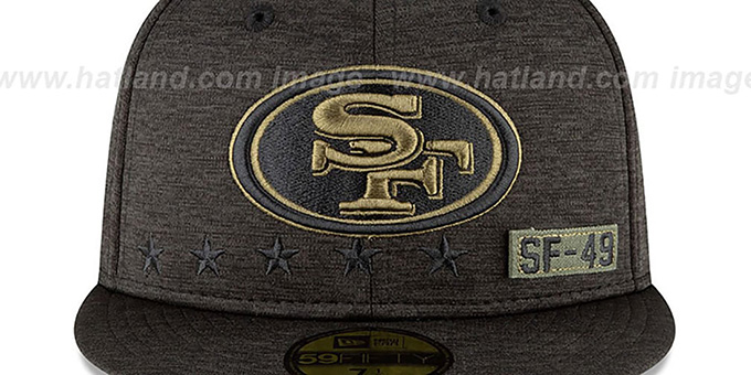 San Francisco 49ers 2020 SALUTE-TO-SERVICE ST Black Fitted Hat