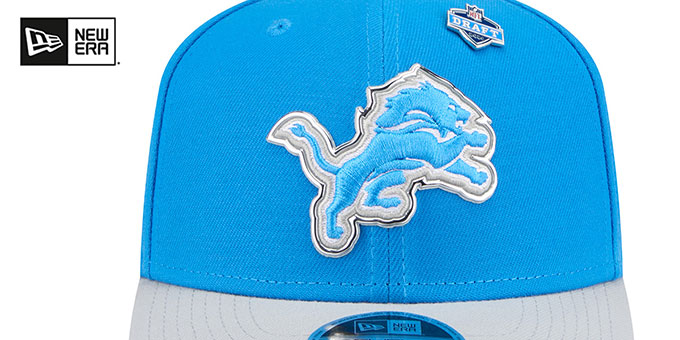 Detroit Lions 2026 PRECURVED NFL DRAFT STRETCH-SNAP Blue-Grey Hat