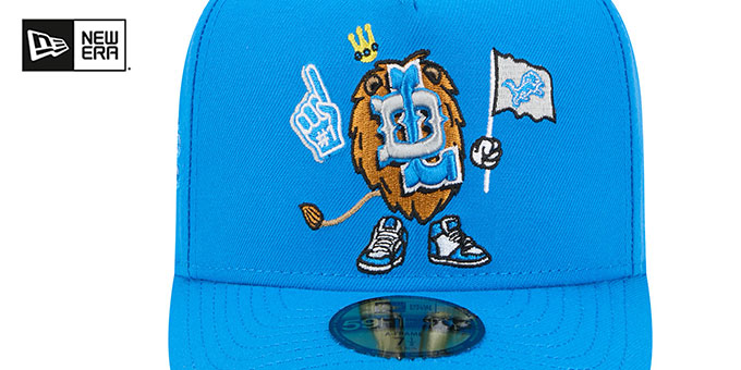 Detroit Lions NFL CARTOON A-FRAME Blue Fitted Hat