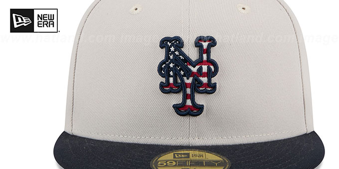 New York Mets 2024 JULY 4TH STARS N STRIPES Fitted Hat