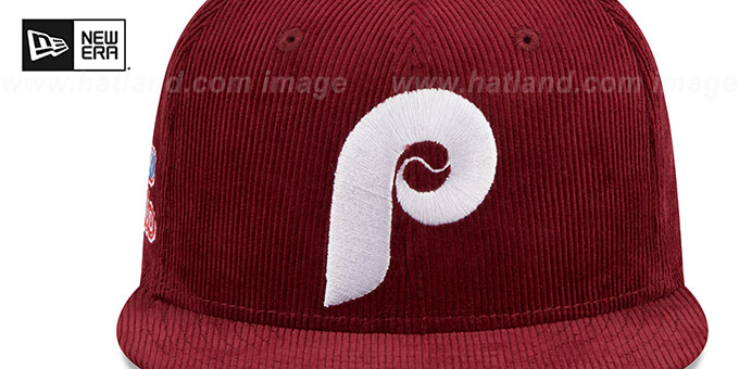 Philadelphia Phillies OLD SCHOOL CORDUROY SIDE-PATCH Burgundy Fit