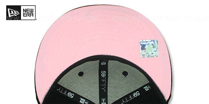 Las Vegas Raiders PINK-BOTTOM Black Fitted Hat by New Era - Main Image