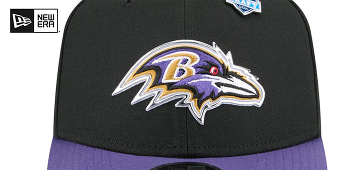 Baltimore Ravens 2026 PRECURVED NFL DRAFT STRETCH-SNAP Black-Purp