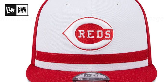 Men's Cincinnati Reds New Era Black Chainstitch 9FIFTY A-Frame Snapback Hat
