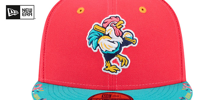 Delmarva Shorebirds 2026 COPA DE LA DIVERSION Red-Aqua Fitted Hat