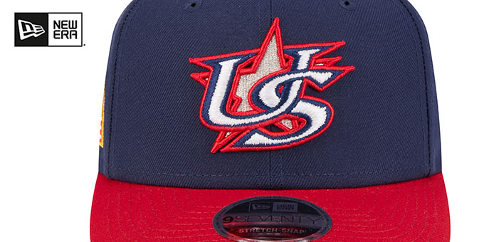 United States USA 2026 WBC GAME STRETCH-SNAP Navy-Red Hat