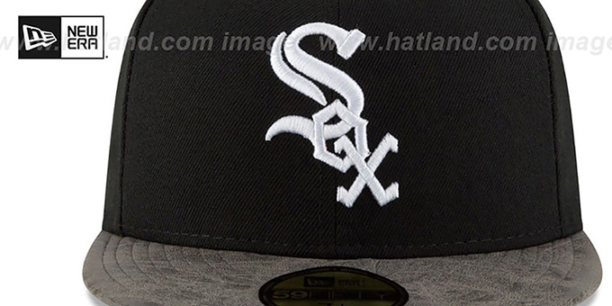Chicago White Sox RUSTIC-VIZE Black-Grey Fitted Hat