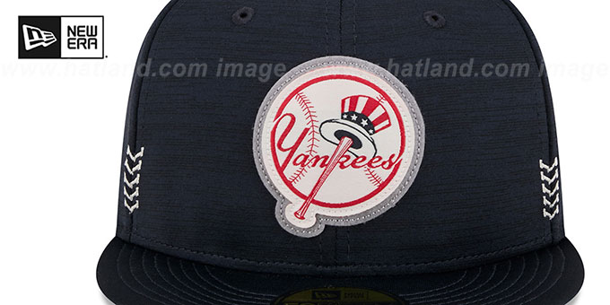 Casquette New Era 39Thirty New York Yankees - Heather Navy, Taille Extensible, Couronne Structurée - 10